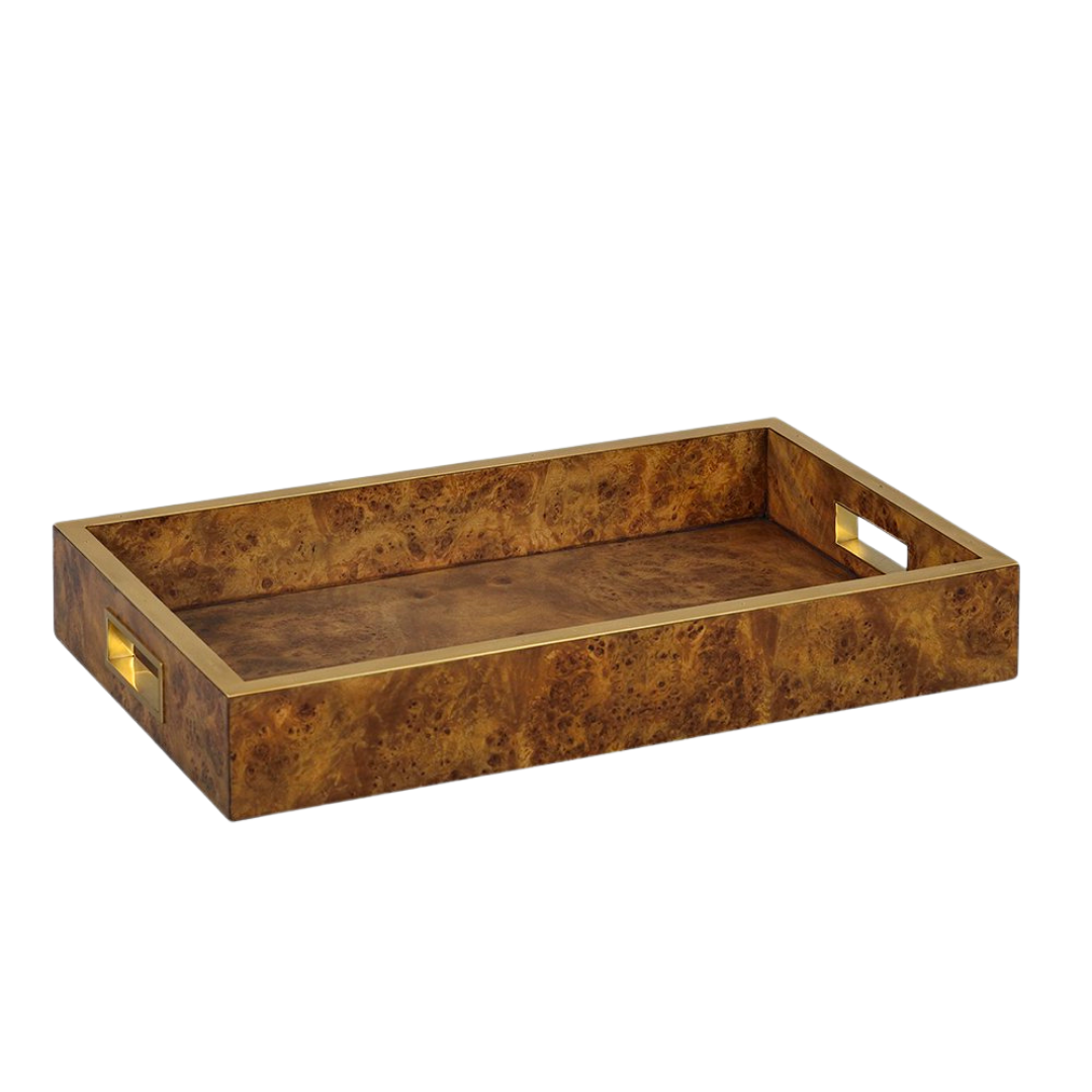 1227-40 - Serving Tray - Medium - Natural Burl Finish