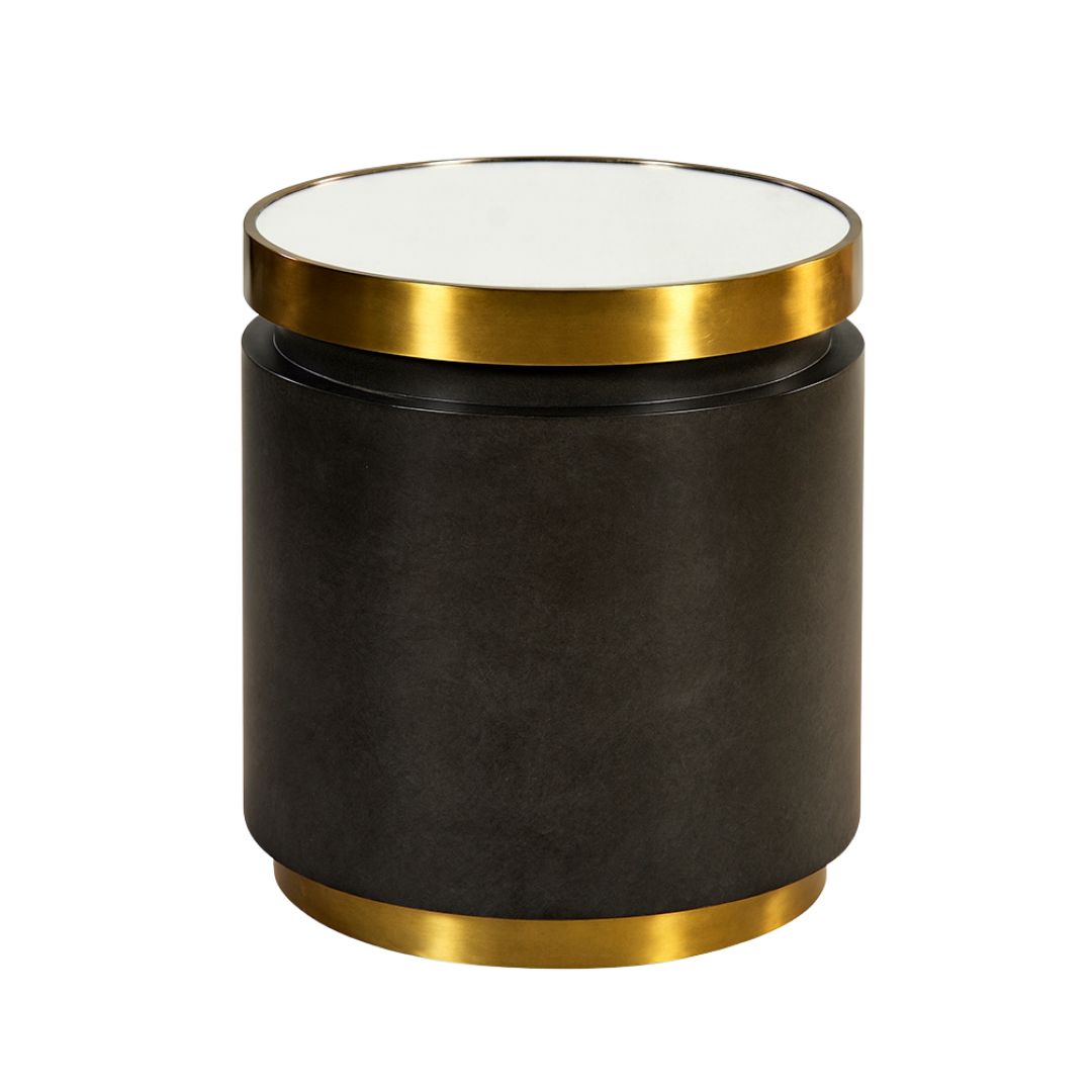 1342-33 - Cylinder Side Table - Charcoal Finish