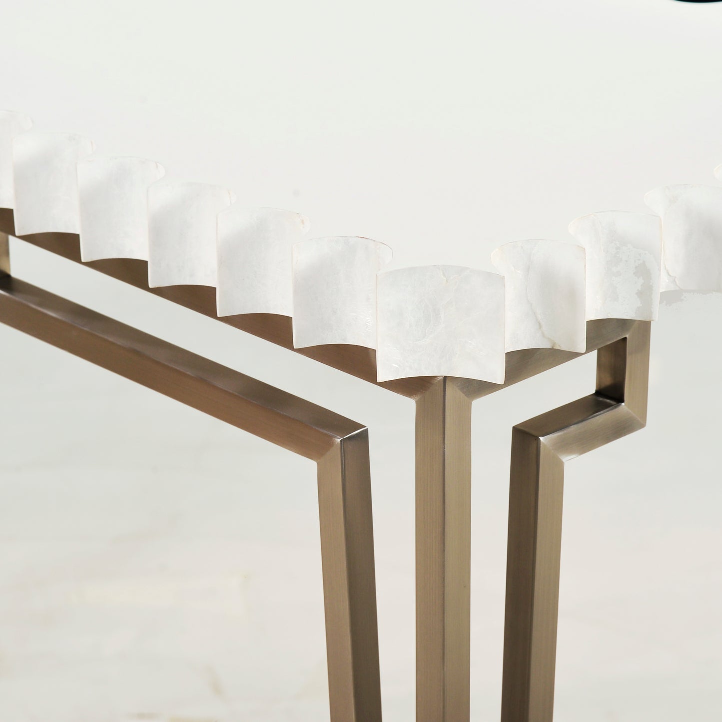 1437-06 - Capiz Console Table - Ghost Finish