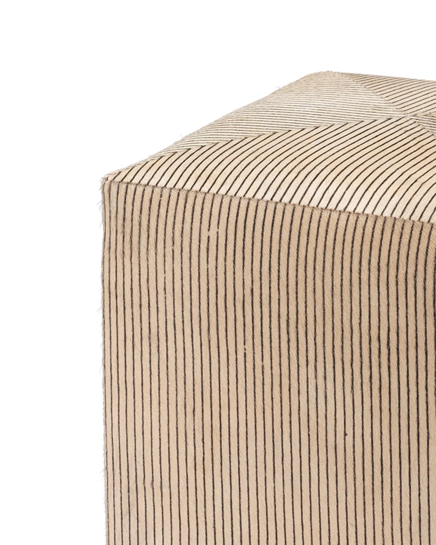Pinstriped Ottoman, Small -ST