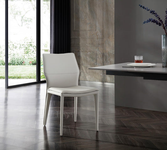 Miranda Light Grey Faux Leather Dining Chair