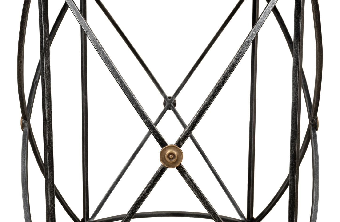 DRUM & FIFE LAMP TABLE, AGED WHITE MARBLE