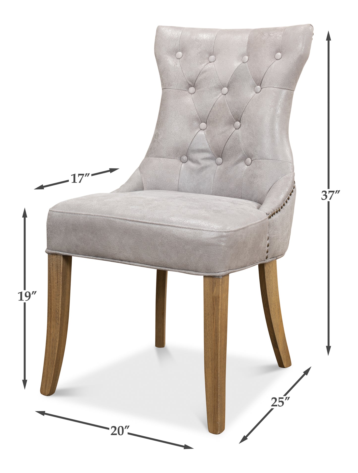 SOPHIE SIDE CHAIR, GRAY LEATHER