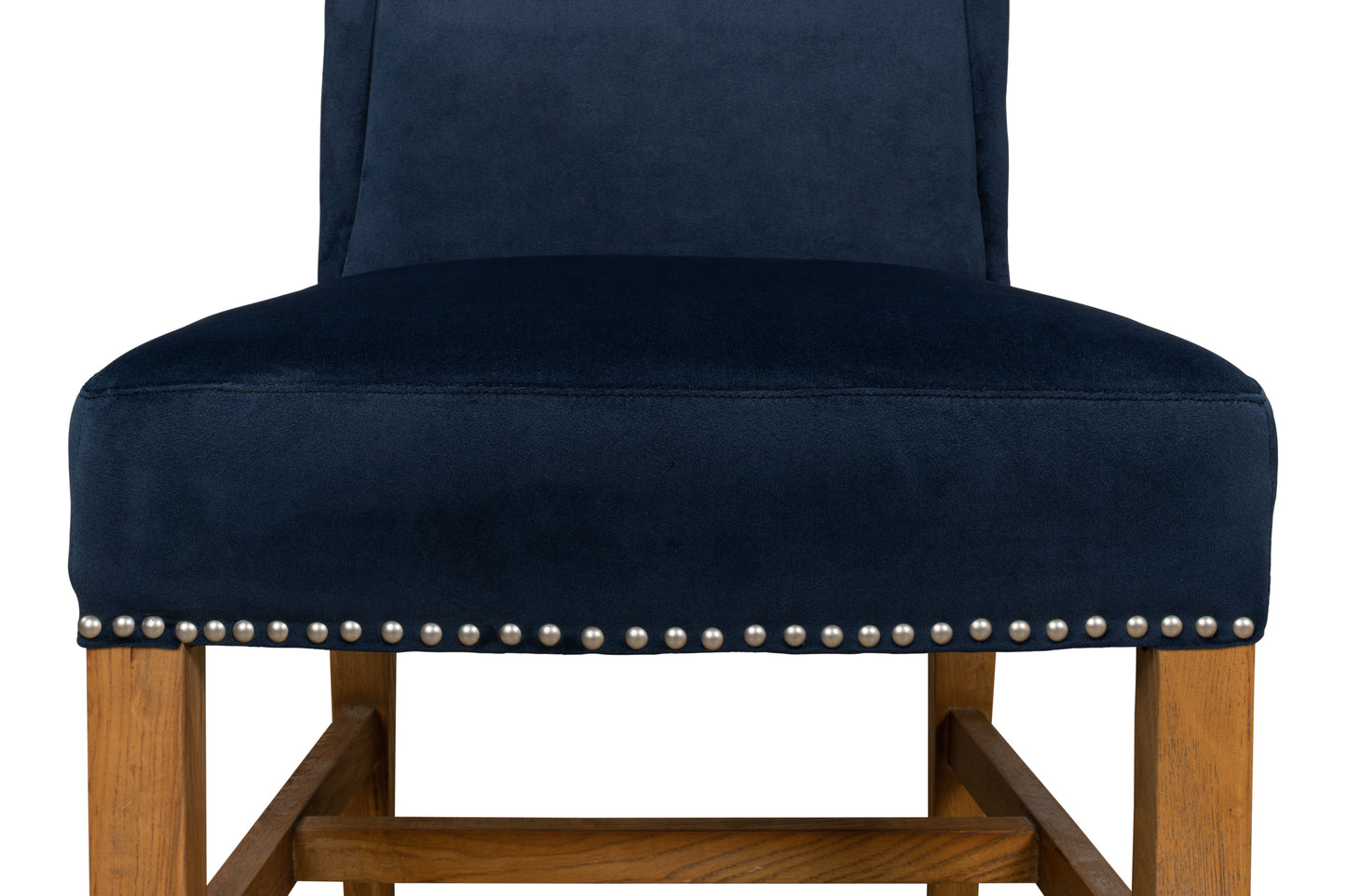 High Back Dining Chair, Blue Velvet