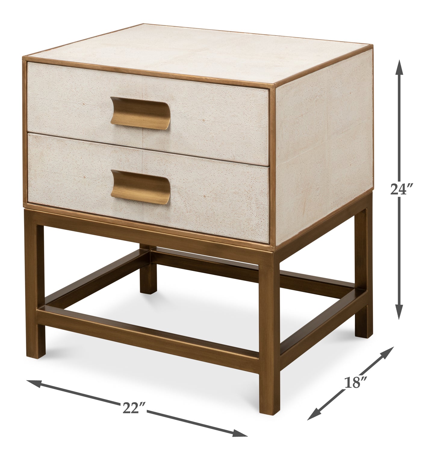 Gideon Shagreen Side Table - Osprey White