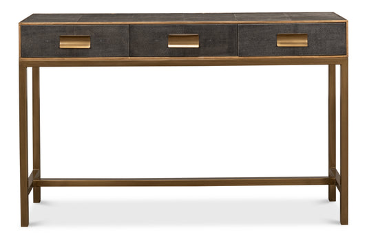 Gideon Shagreen Console Table - Antique Grey