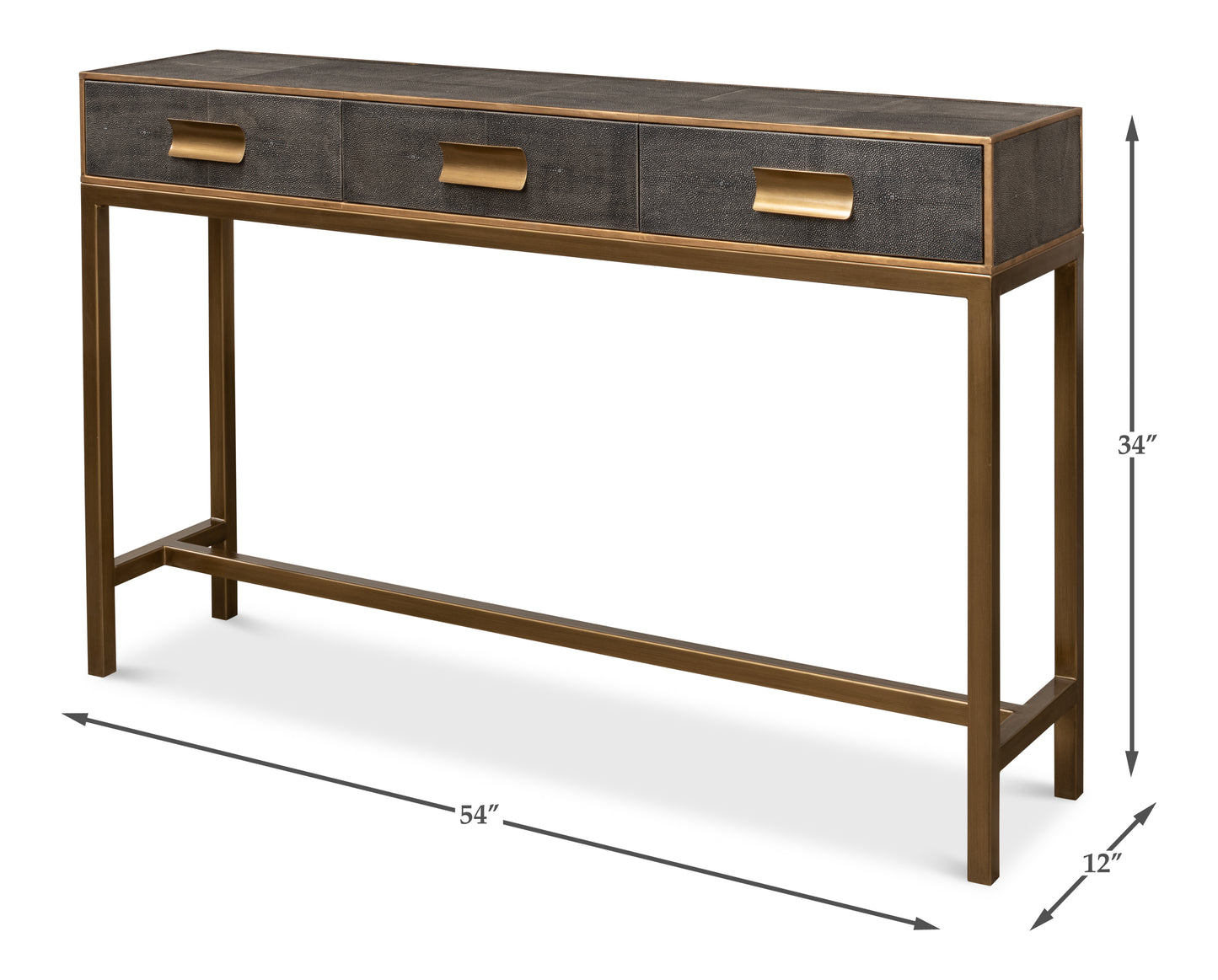 Gideon Shagreen Console Table - Antique Grey