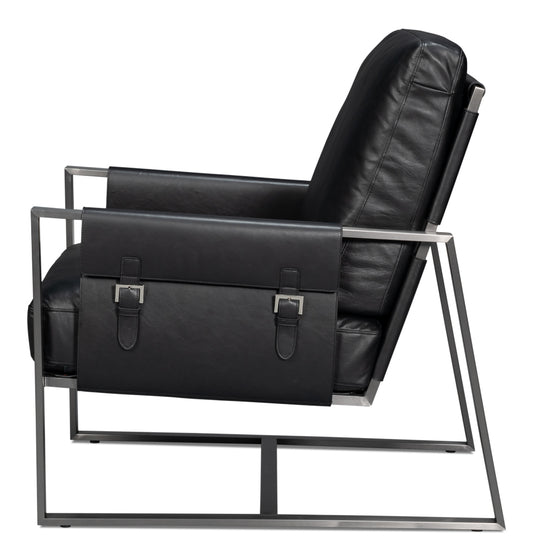 Edmonds Distilled Leather Chair Onyx Black