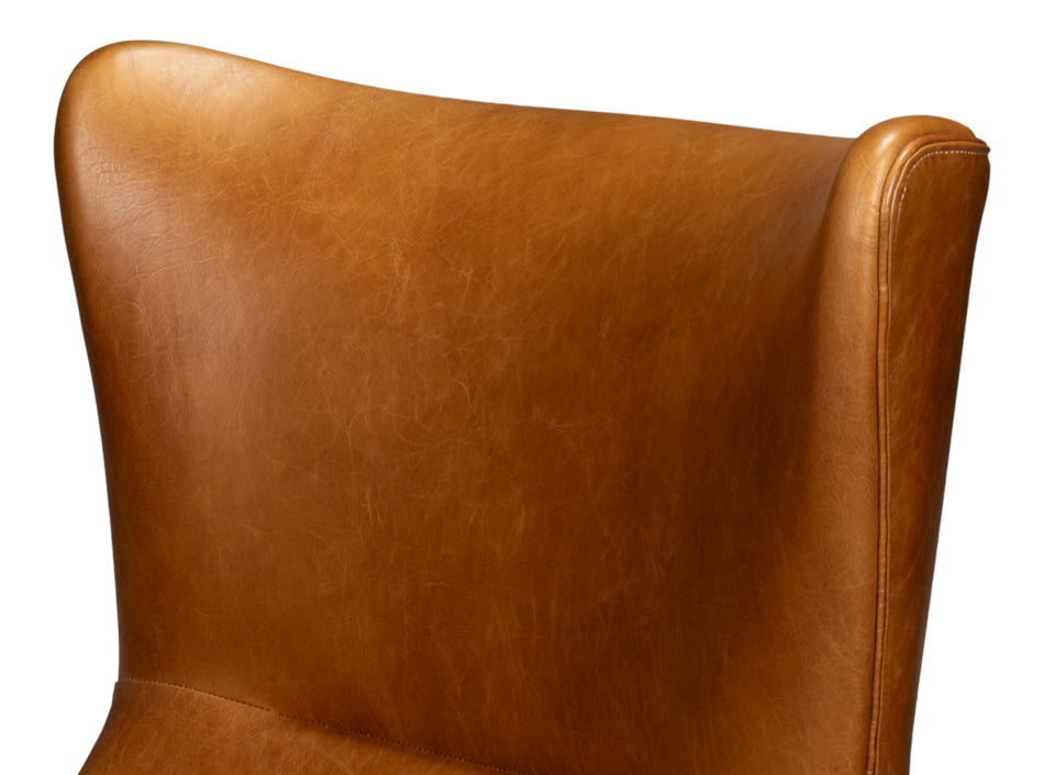 Patron Highback Leather Chair Brown