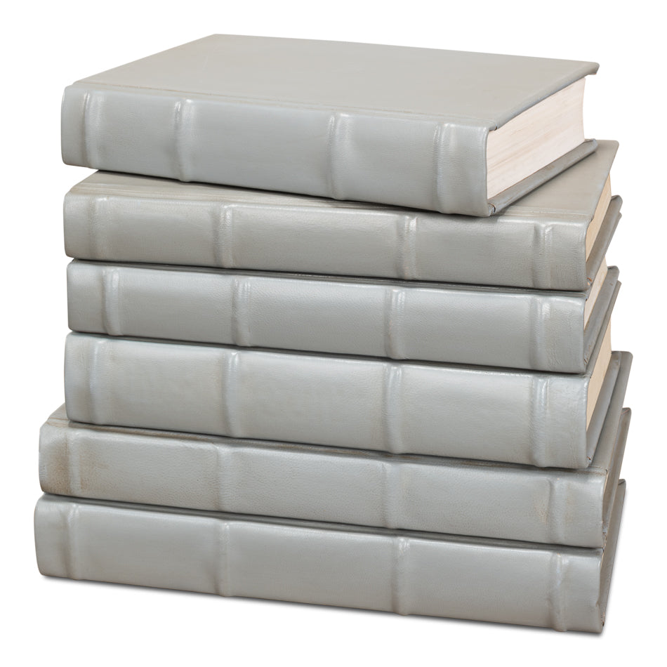 Heather Gray Linen Books, Set of 12