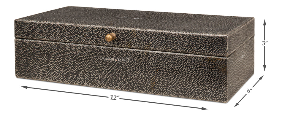 Gatsburg Shagreen Box Antique Grey Set Of 3