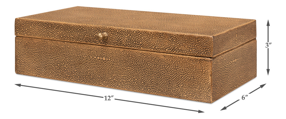 Gatsburg Shagreen Box Tawny Brown Set Of 3