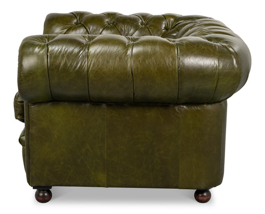 Savile Leather Chair Green