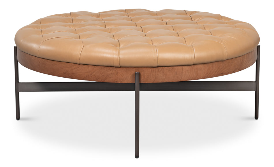 CORBET COCKTAIL OTTOMAN, CARAMEL BROWN