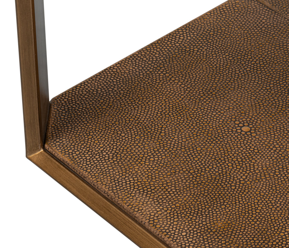 Gilbert Shagreen Side Table Tawny Brown