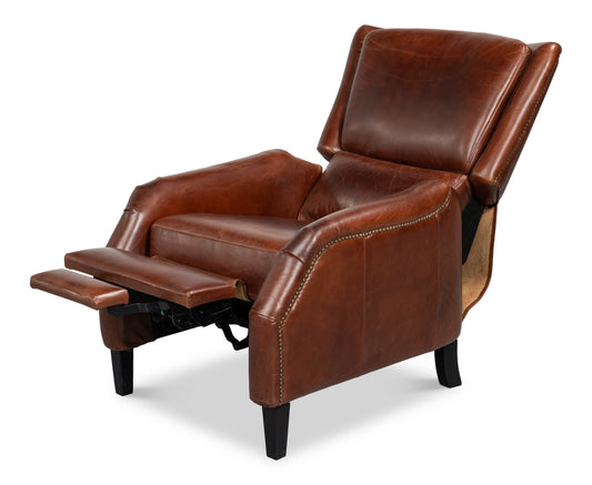 Ashford Newark Brown Leather Recliner Armchair