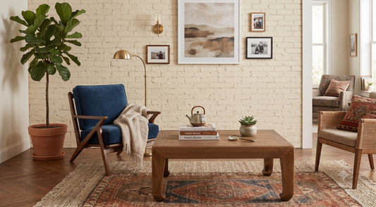 Traditional Chinese Elm Wood Cocktail Table