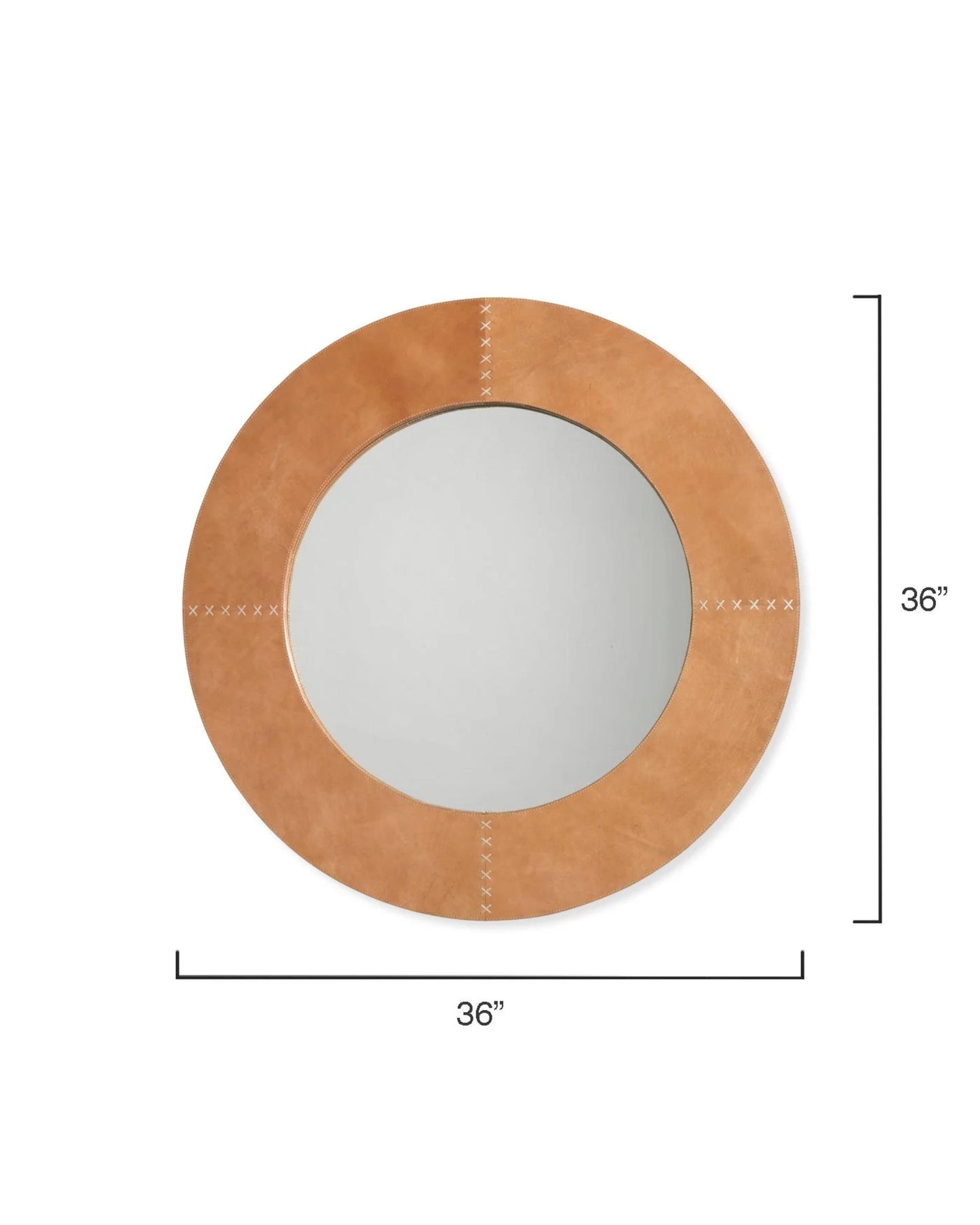 Round Cross Stitch Mirror, Brown