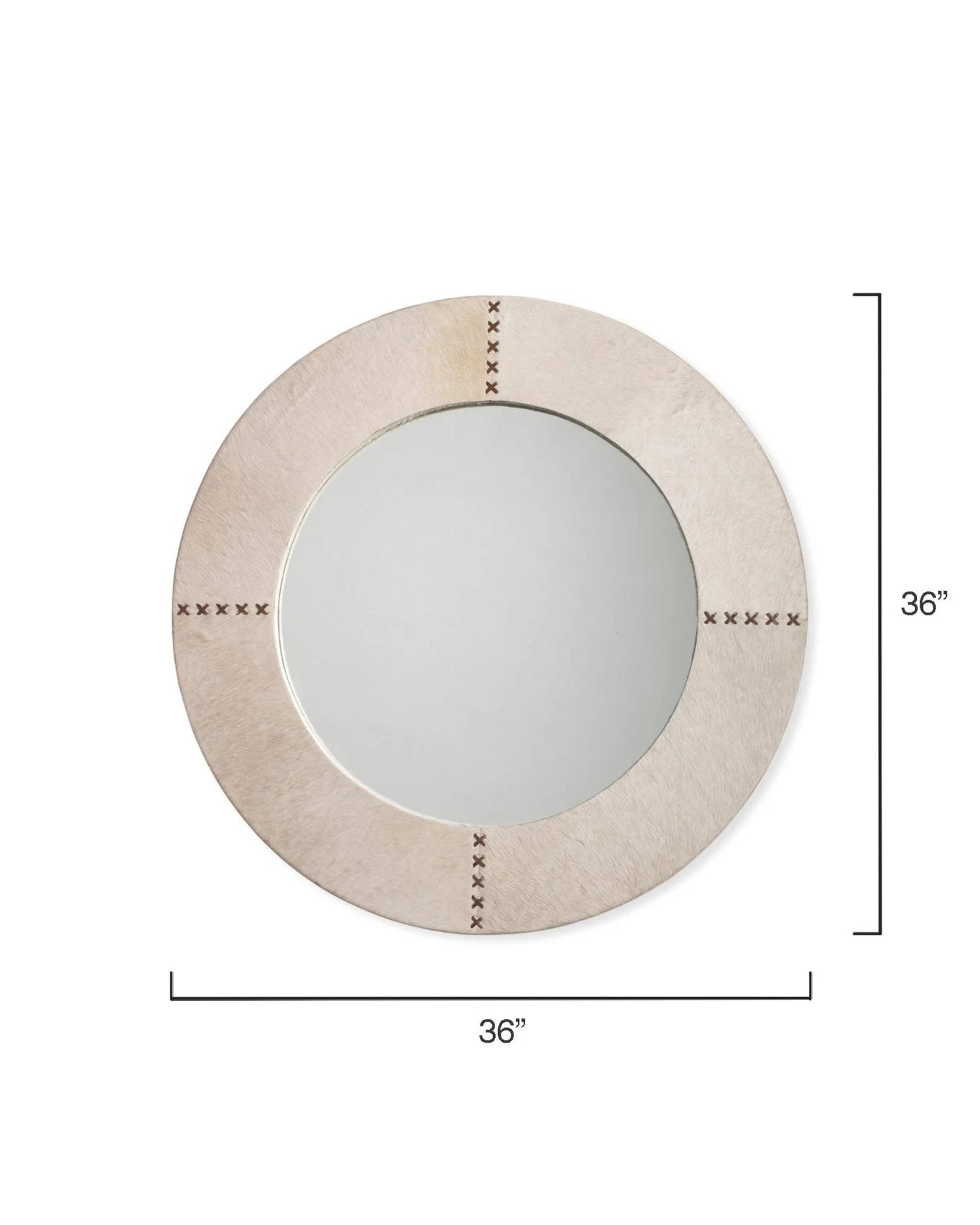 Round Cross Stitch Mirror, White