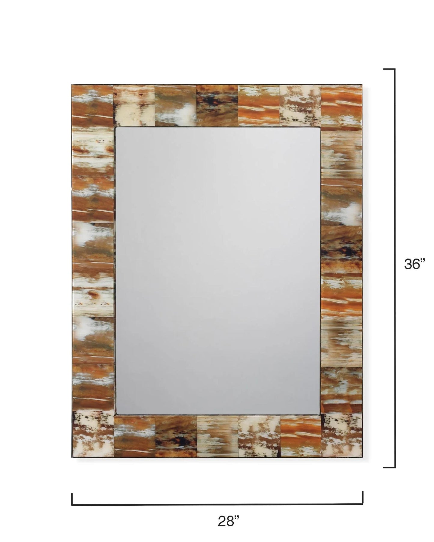 Natural Faux Horn Rectangular Mirror, Medium