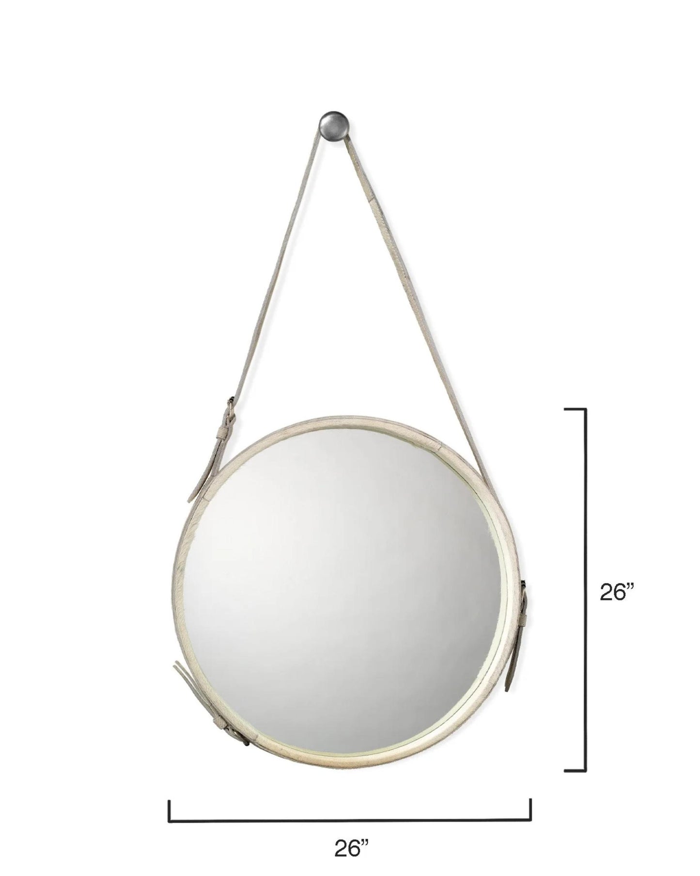 Round Mirror, Large, White