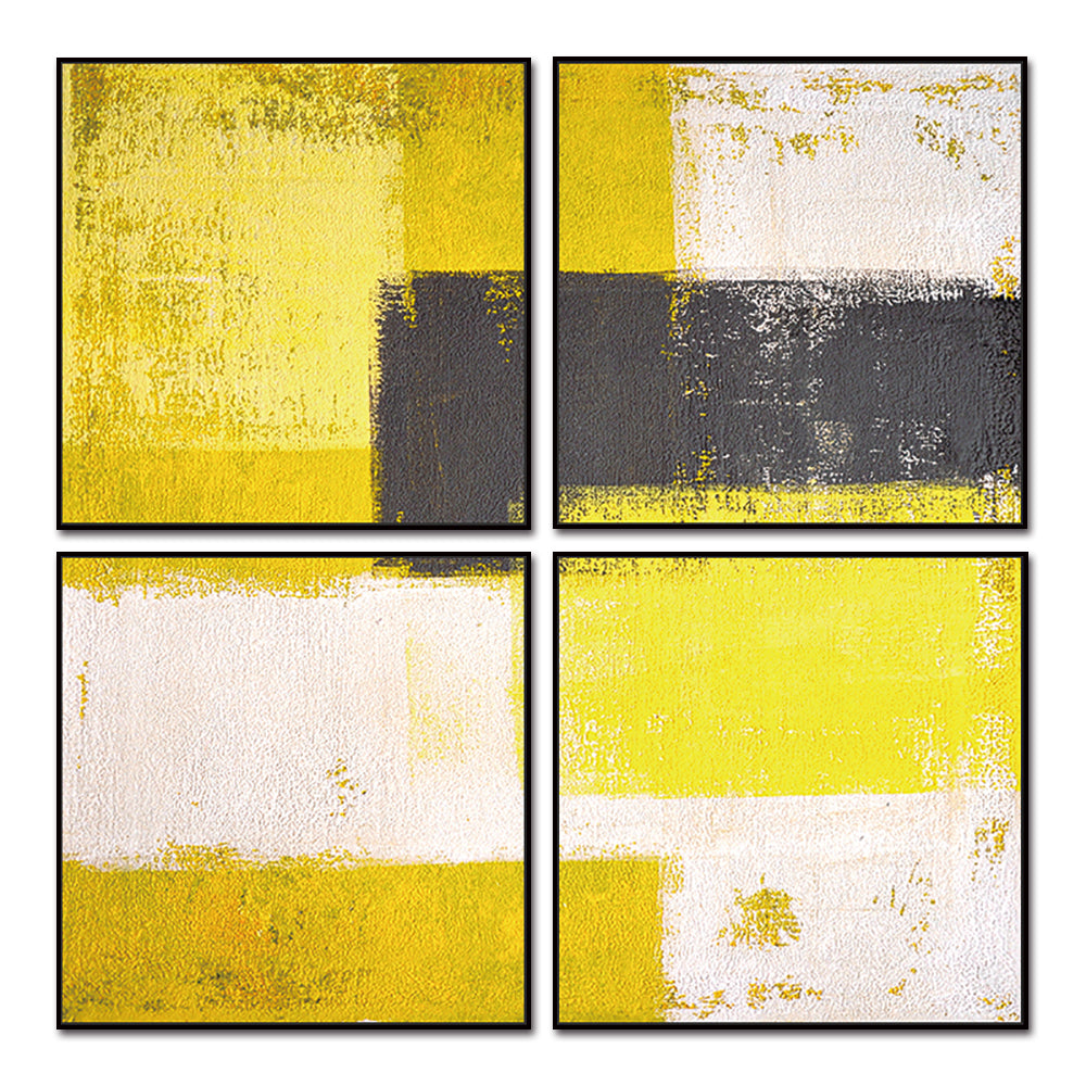 Amarillo Canvas Wall Art - 4-Piece - 28" X 28" (Each) - Black Ps Frame