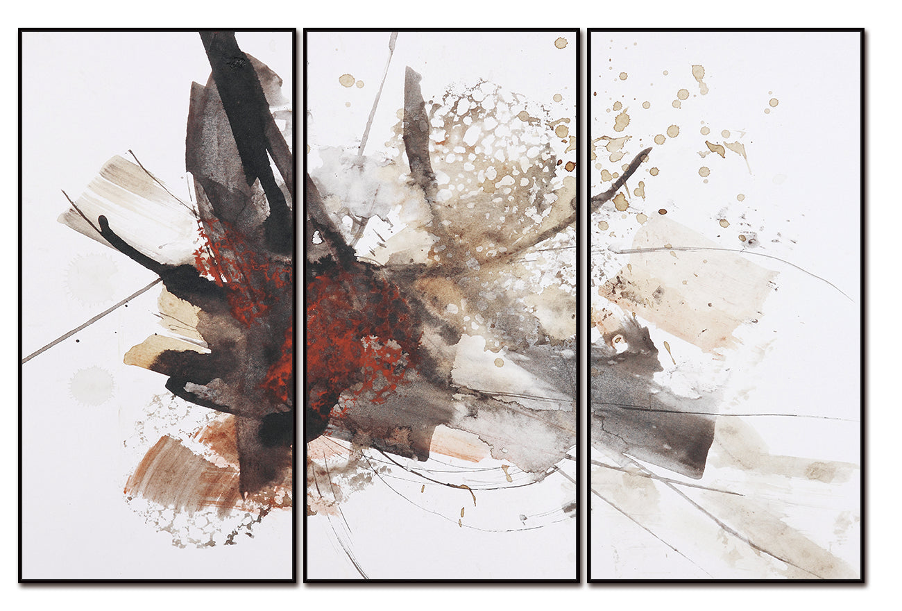 Freya Canvas Wall Art - 3-Piece - 48" X 24" (Each) - Black Ps Frame
