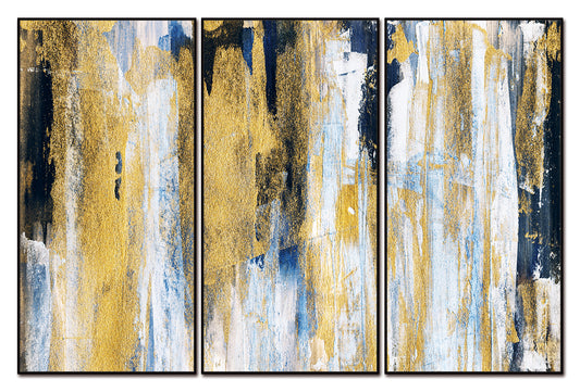 Oro Canvas Wall Art - 3-Piece - 48" X 24" (Each) - Black Ps Frame