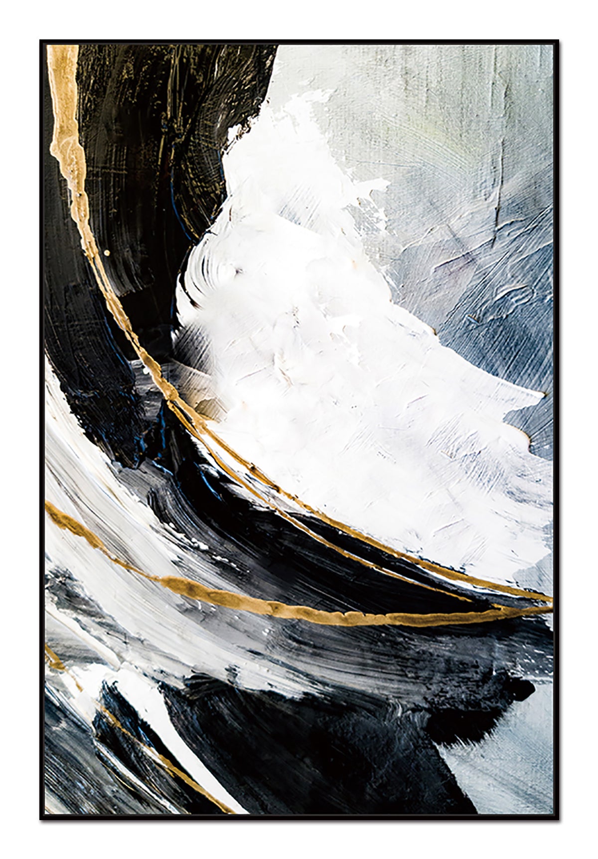 Ari Canvas Wall Art - 48"X32" - Black Ps Frame
