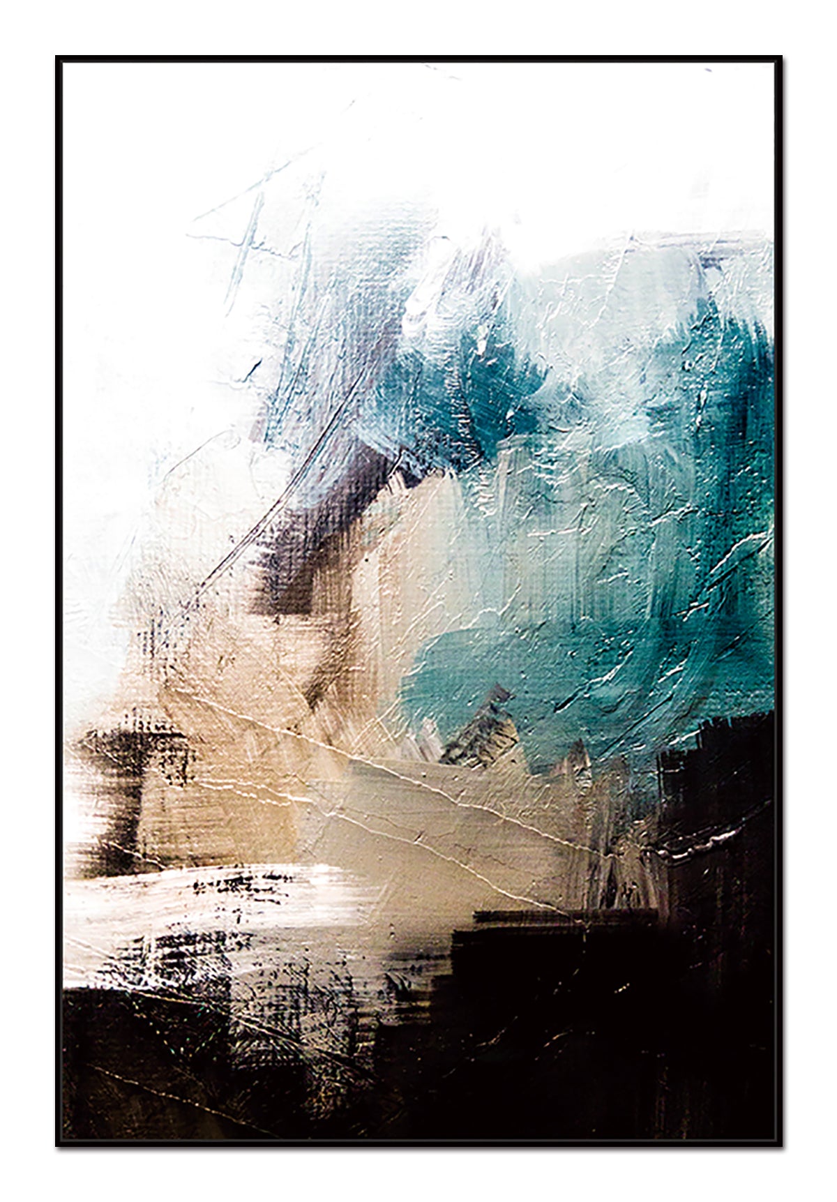 Windy Canvas Wall Art - 48"X32" - Black Ps Frame