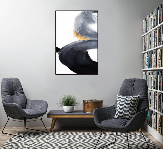 Sara Canvas Wall Art - 48" X 32" - Black Ps Frame