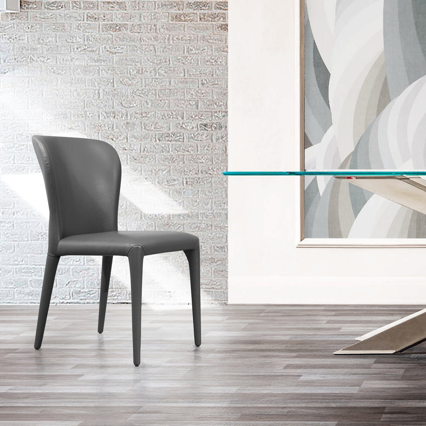 Hazel Grey Faux Leather Dining Chair