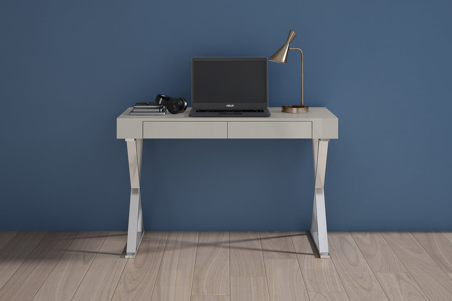 Elm Large Desk - Light Grey