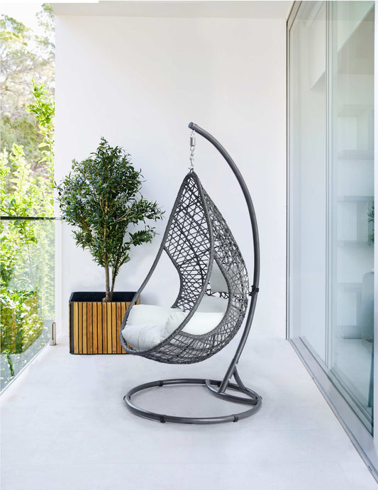 Bravo Outdoor Egg Chair - Grey/White