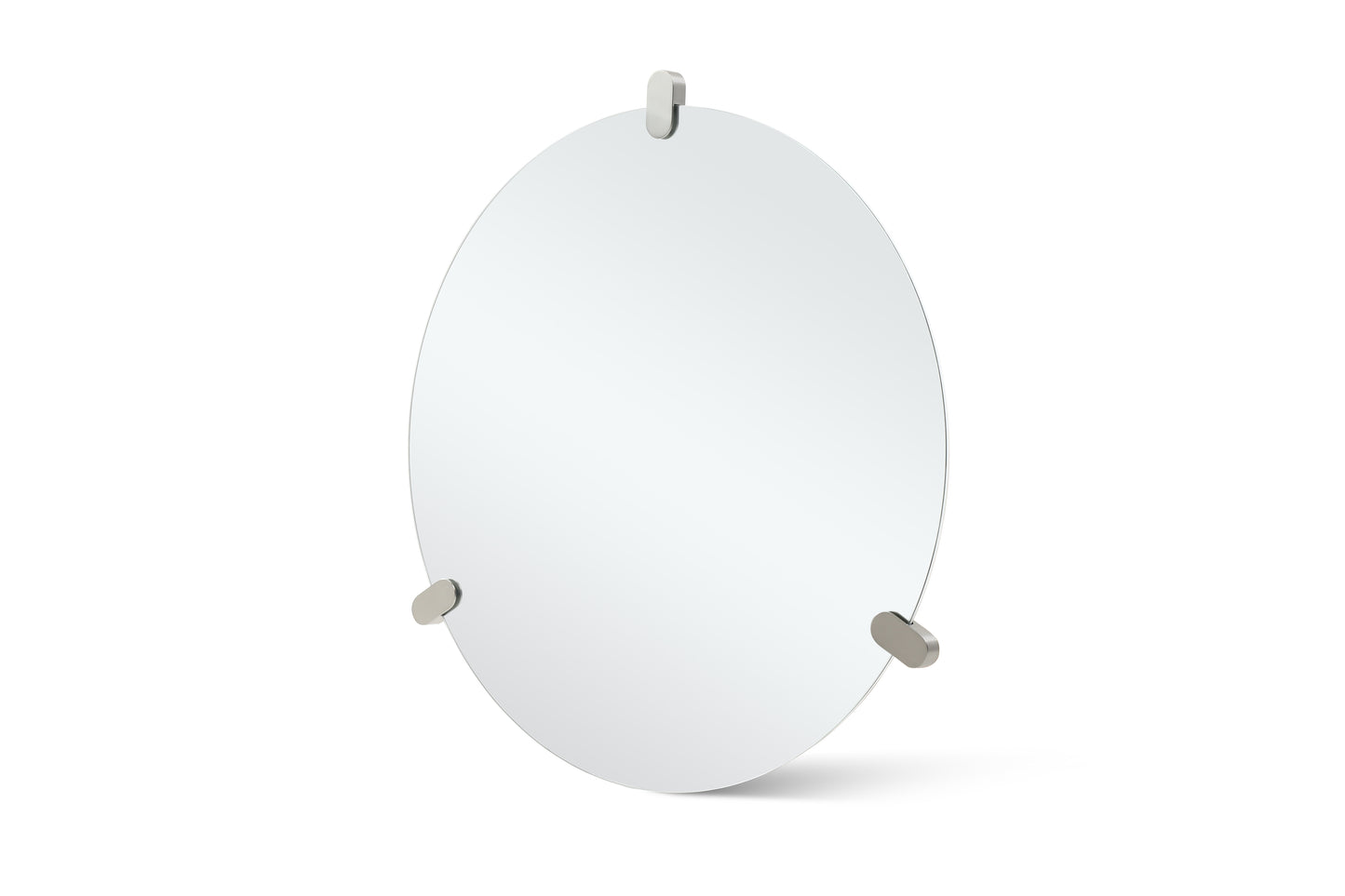 Anaconda Round Mirror - Silver/Nickel
