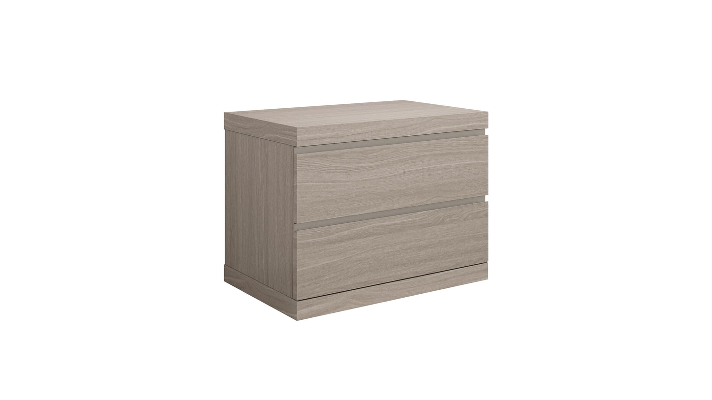 Anna 2-Drawer Small Nightstand - Matte White Oak