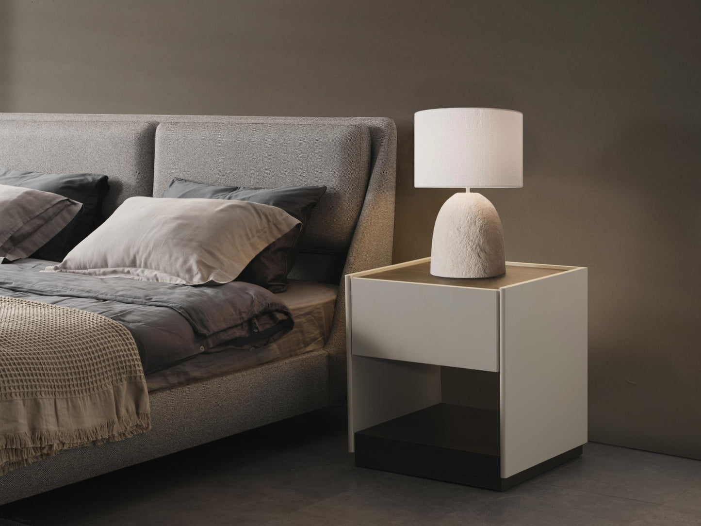 Raphael Nightstand, Matte Light Gray