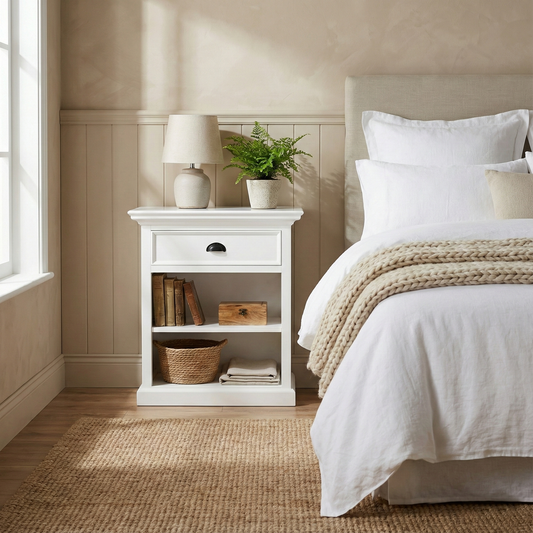 Halifax Grand Bedside Table With Shelves