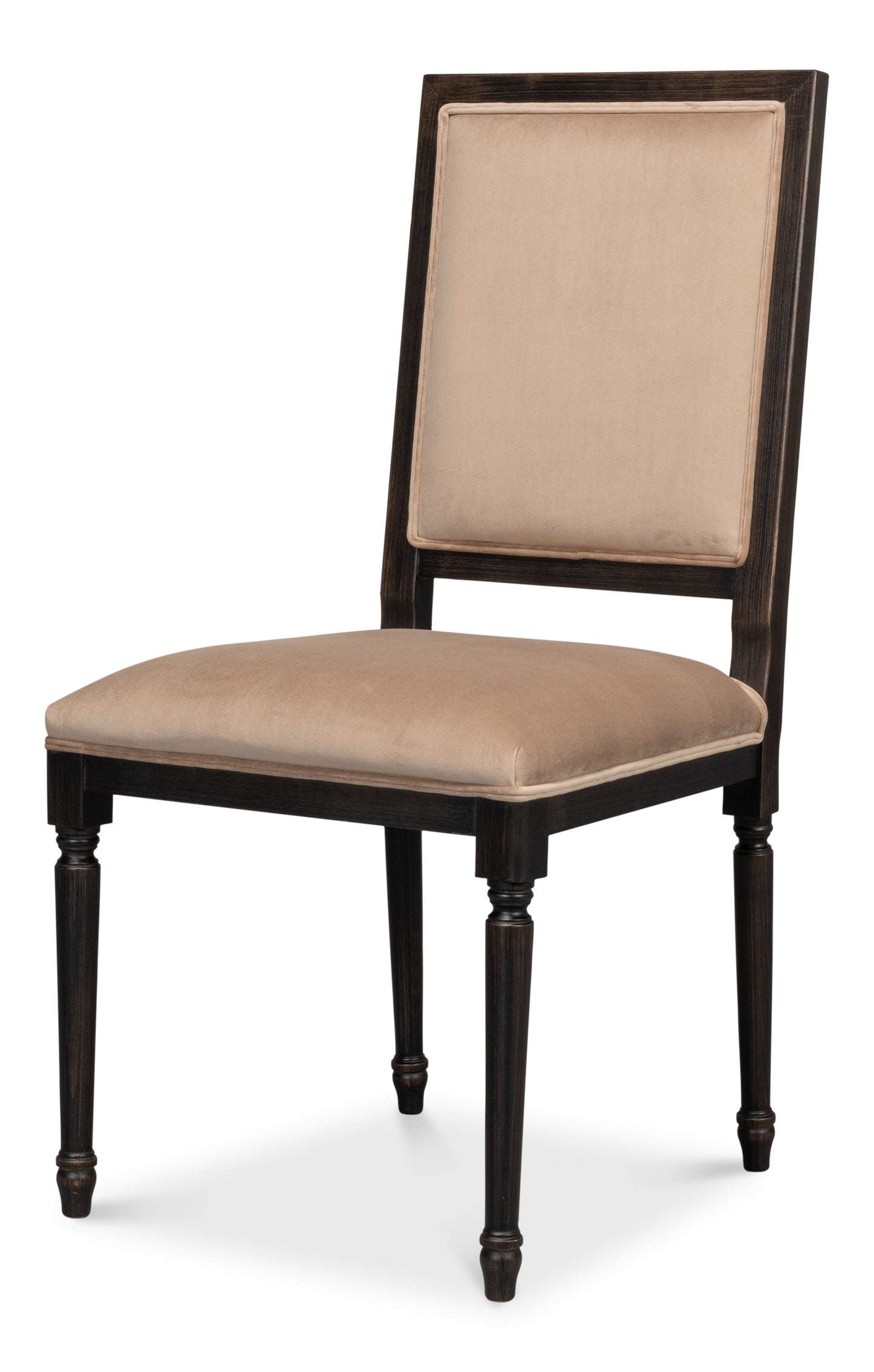 SQUARE BACK SIDE CHAIR, NERO, TOFFEE