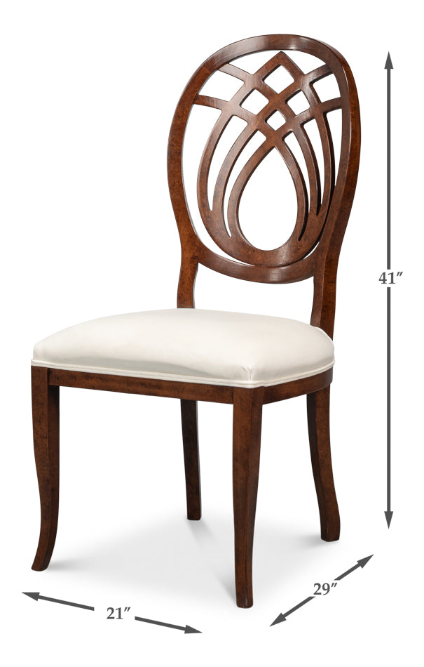 GOCCIA SIDE CHAIR, WALNUT,TAUPE VELVET