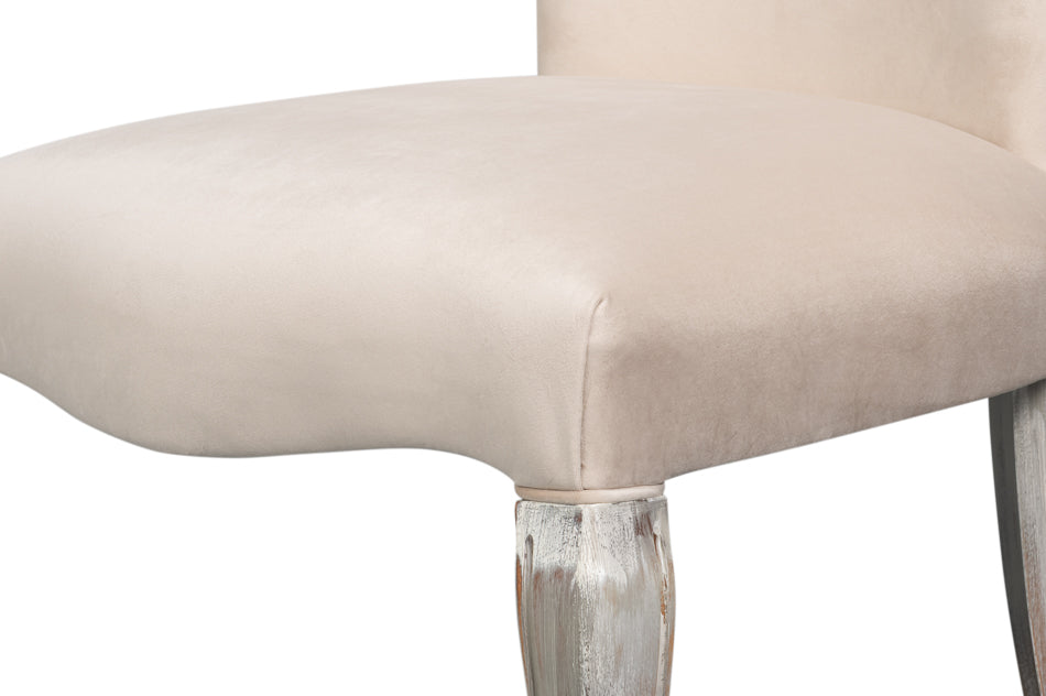 Side Chair Grey Oak Taupe Velvet