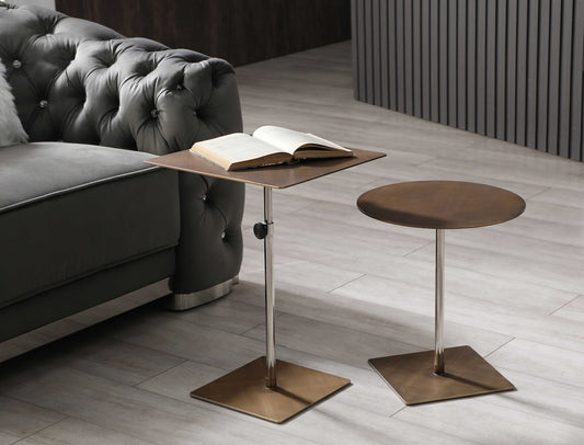 Marley Round Side Table, Bronze Brushed Metal