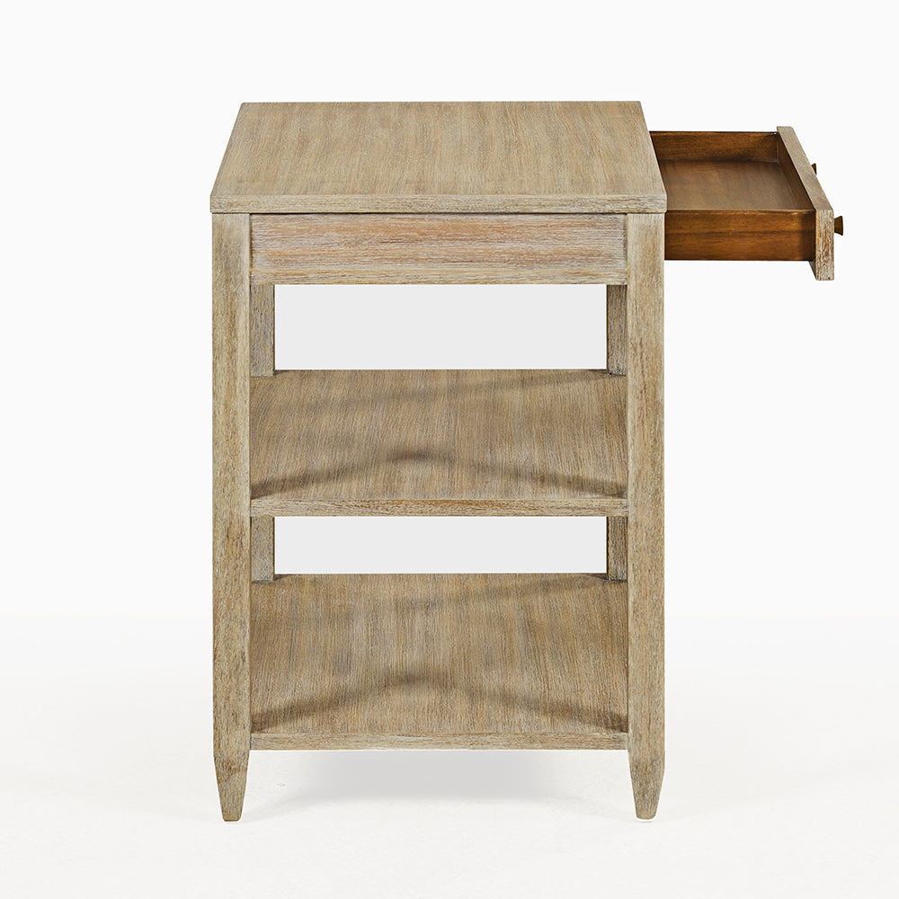 0975-09 - Wallace Side Table - Wide - Weathered Finish
