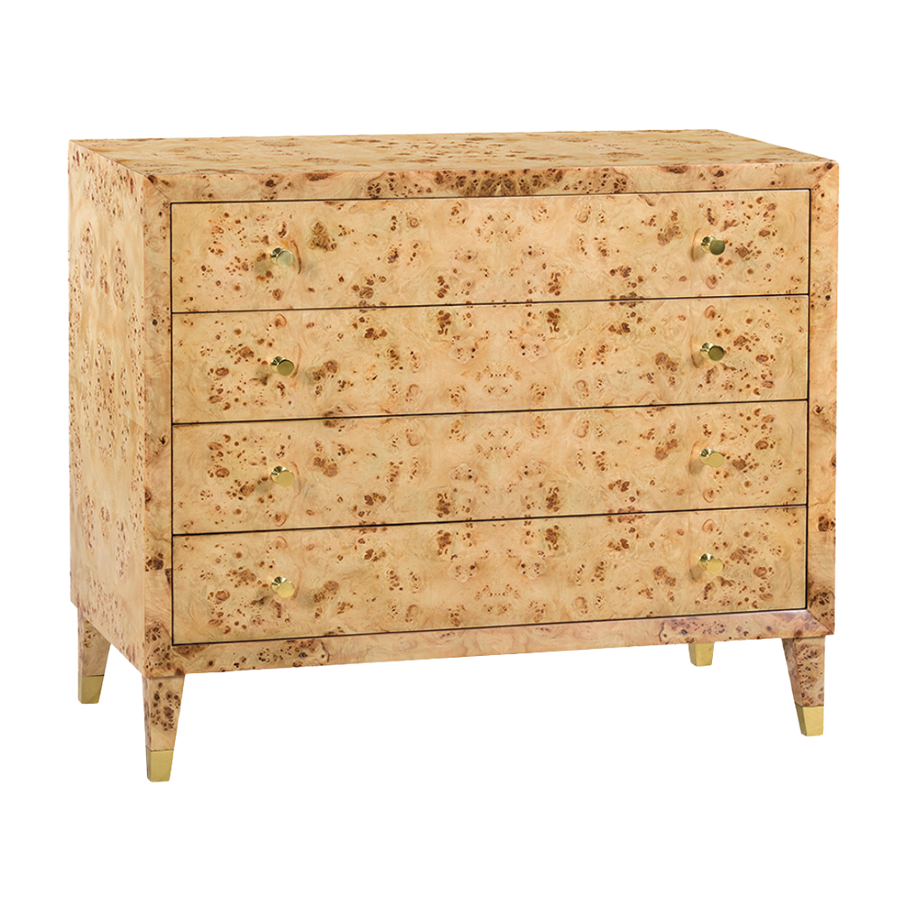 0985-40 - Beverly Chest- Natural Burl Finish