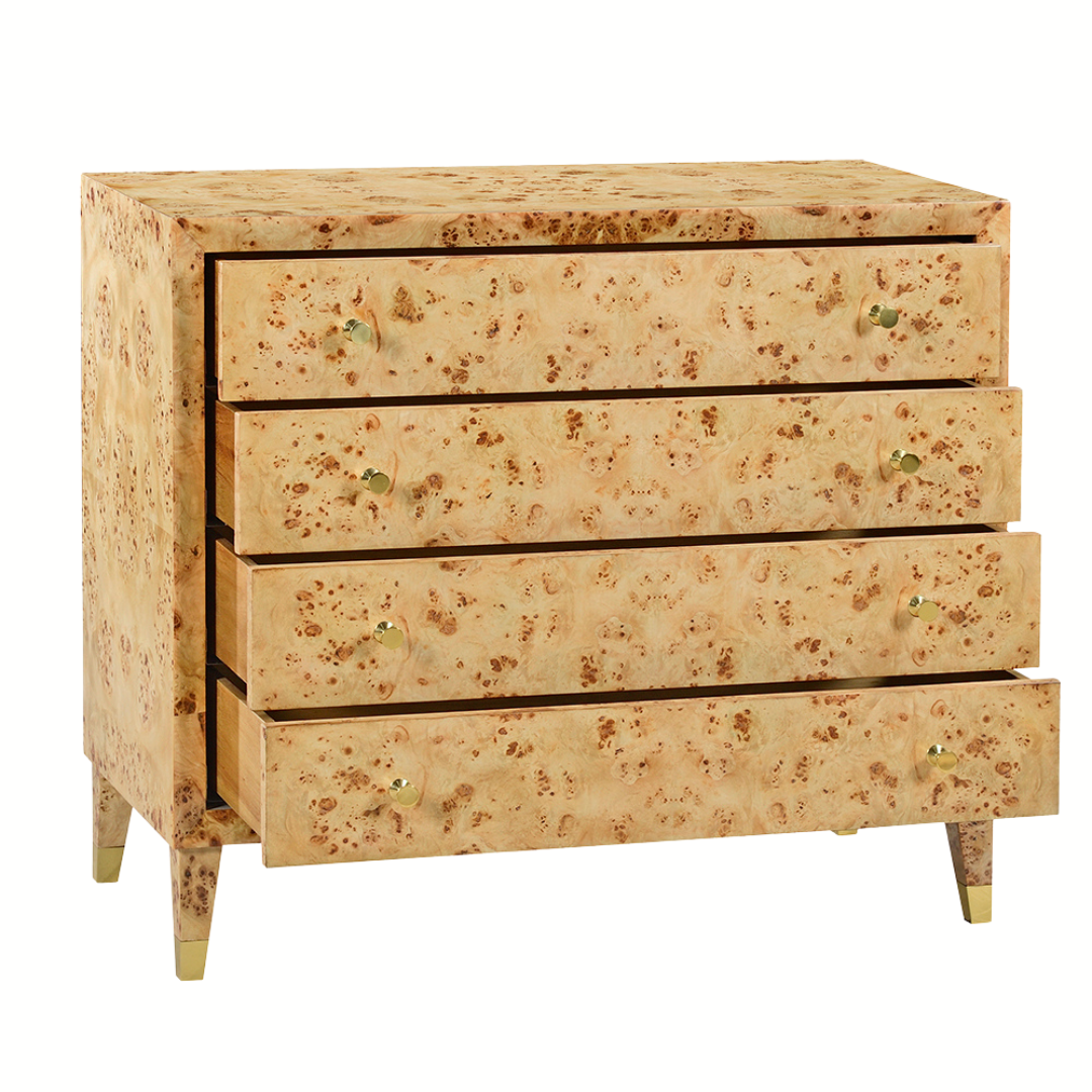 0985-40 - Beverly Chest- Natural Burl Finish