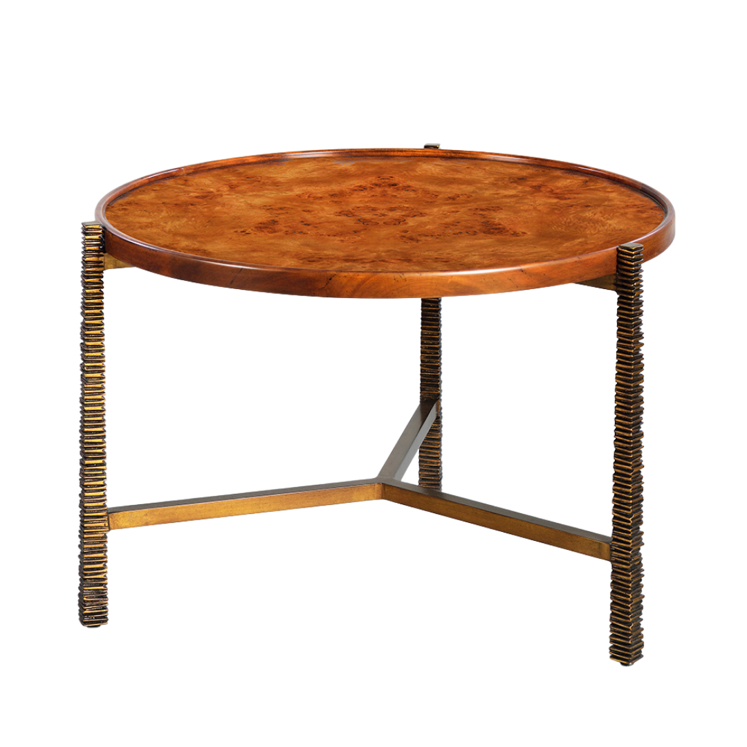 1116-07 - Reston Coffee Table - Small - Bronze, Burl Finish