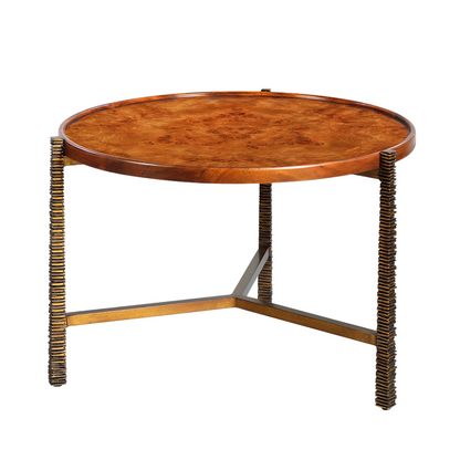 1116-07 - Reston Coffee Table - Small - Bronze, Burl Finish