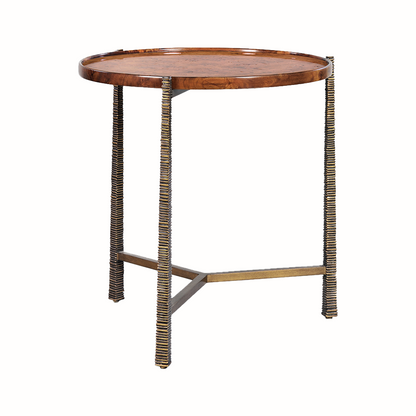 1143-07 - Reston Side Table - Large - Bronze, Burl Finish