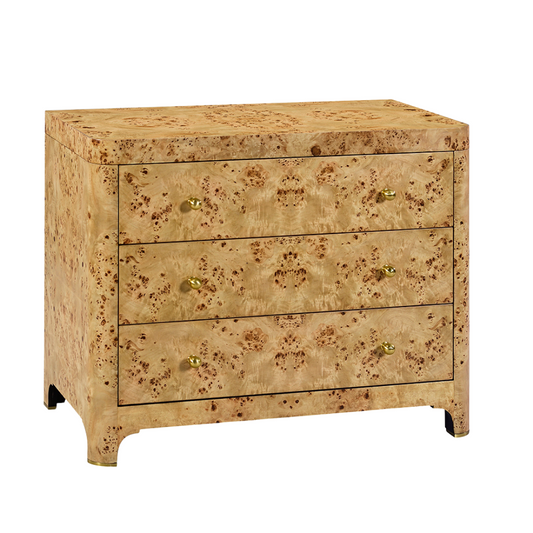 1347-40 - Roland Nightstand - Natural Burl Finish