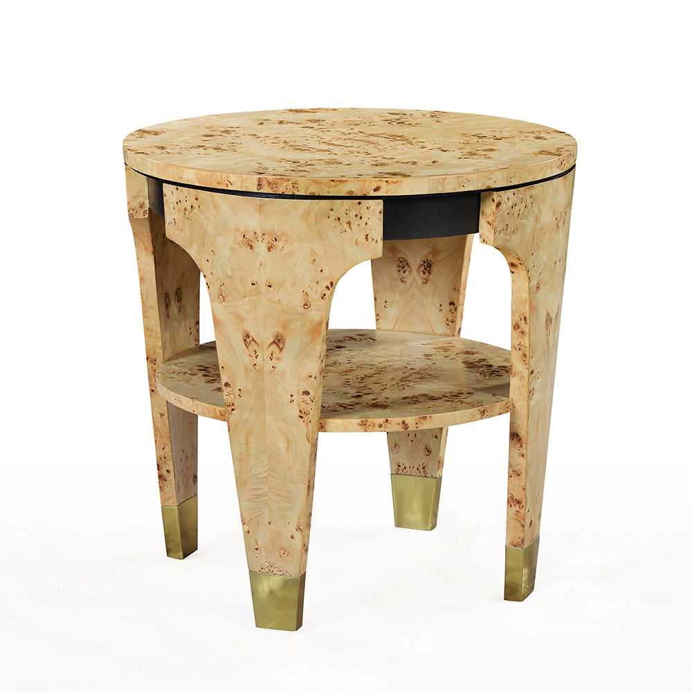 1419-40 - Carmel Side Table - Natural Burl Finish